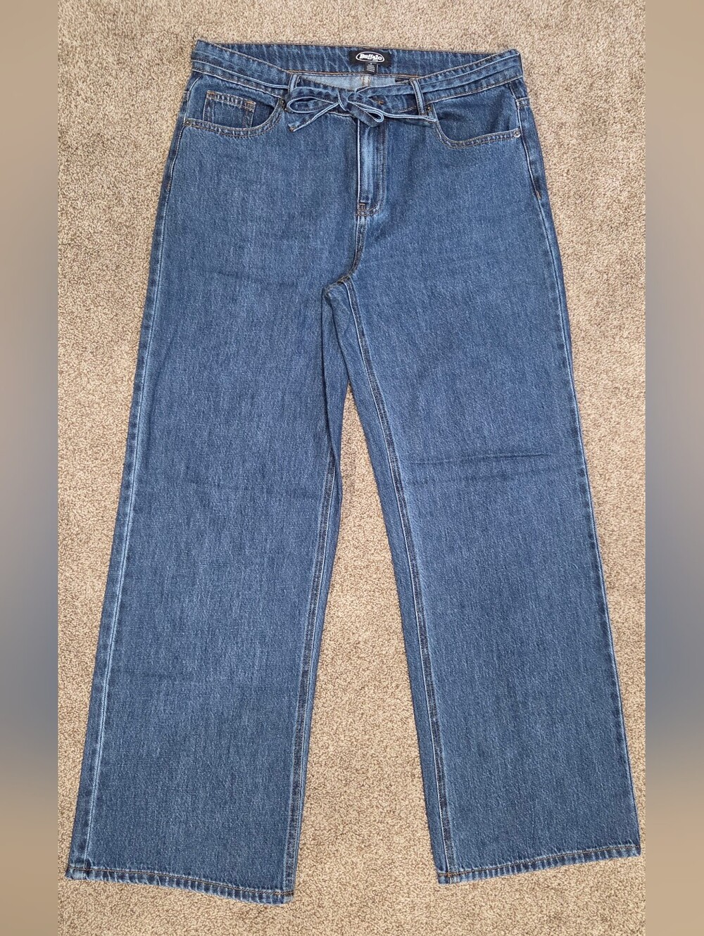 Buffalo David Bitton Wide Leg Belted Jeans Medium Wash Size 6